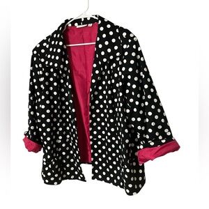Susan Graver Polka Dot Women's Jacket with Pink Lining